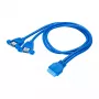 Akyga AK-CA-62 interný USB-3.0 adaptérový kábel, 19-pinový header na 2 x USB-A konektor samica, 0,65 m