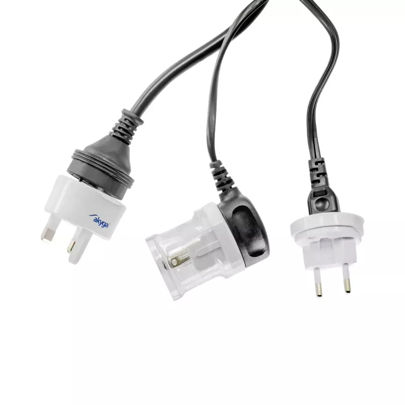 Akyga AK-AD-61 univerzálny cestovný adaptér, celosvetový, 10 A, biely