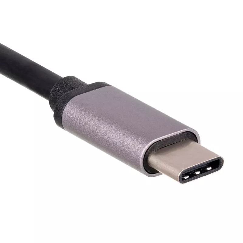 Akyga AK-AD-65 USB-C na Gigabit Ethernet adaptér, RJ45, 15 cm, strieborná