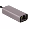 Akyga AK-AD-65 USB-C na Gigabit Ethernet adaptér, RJ45, 15 cm, strieborná