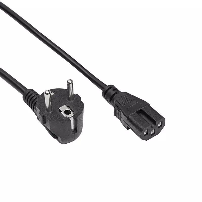 Akyga AK-UP-08 serverový napájací kábel, CEE 7/7 na IEC C15, meď 3 x 1 mm², 1,8 m, čierny