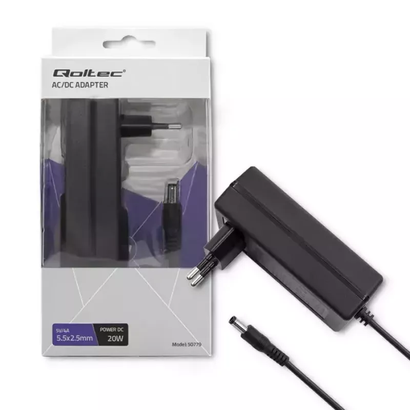 Napájací zdroj Qoltec 50779 interiérový 20 W čierny