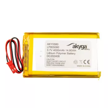 Akyga AKY0580 LP805080 Li-Po batéria 3,7 V 4000 mAh s PCM, JST 2,54 mm 2-pin, 150 mm kábel