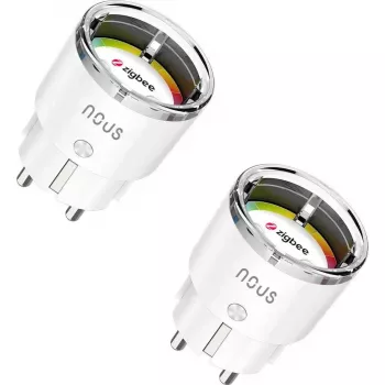 Smart zásuvka Nous A1Z 15A ZigBee 2 balenie – inteligentný adaptér do zásuvky, 15 A