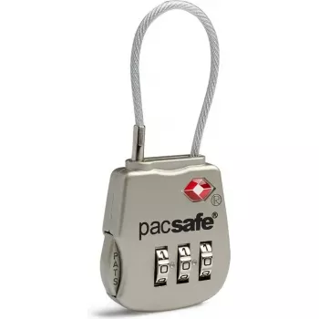 Pacsafe Prosafe 800 TSA káblový zámok s číselnou kombináciou, strieborný