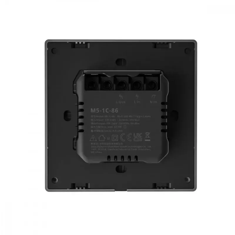Inteligentný vypínač Sonoff M5-1C-86 čierny káblový polykarbonát 10A 2200W