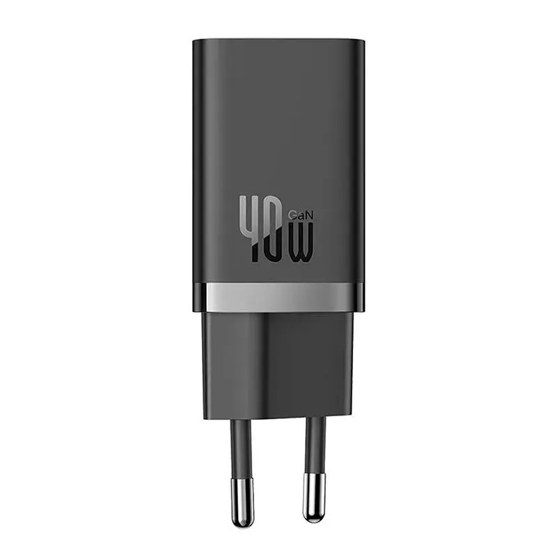 Nástenná nabíjačka Baseus GaN5 40 W, 2x USB-C (čierna)