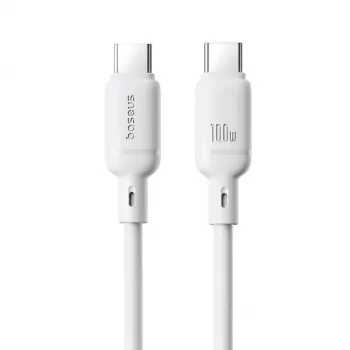 USB-C na USB-C kábel Baseus rýchlonabíjací Silky 1 m 100 W biely