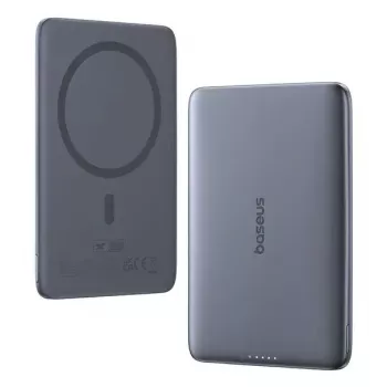 Prenosný powerbank Baseus PicoGo ultra-tenký 5000 mAh, 20 W výstup, bezdrôtové nabíjanie, USB-C, sivá