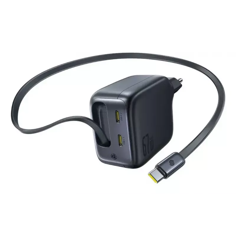 Nabíjačka Baseus EnerCore CJ11 rýchlonabíjačka 3C 67W — 3× USB-C, AC vstup, čierna