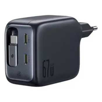 Nabíjačka Baseus EnerCore CJ11 rýchlonabíjačka 3C 67W — 3× USB-C, AC vstup, čierna