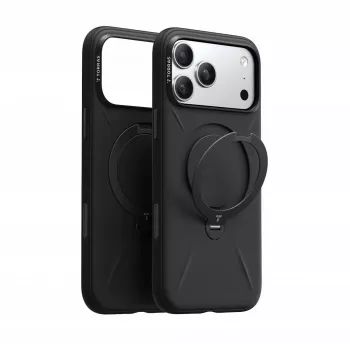 Puzdro na telefón Torras Spin Softune Series pre iPhone 17 Pro — čierne, tenké ochranné puzdro