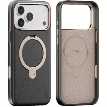 Puzdro na telefón Torras Spin Vegskin Series pre iPhone 17 Pro – čierne