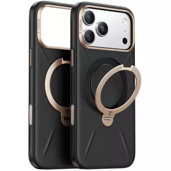 Puzdro na telefón Torras Ostand Spin Vegskin Series pre iPhone 17 Pro Max, čierne