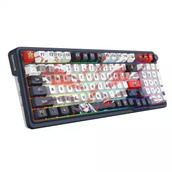 Mechanická klávesnica REDRAGON K686AK-RGB-PRO — RF Wireless + USB, Navy White, 1,5 m kábel