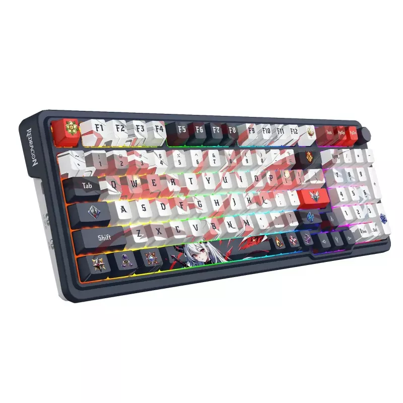 Mechanická klávesnica REDRAGON K686AK-RGB-PRO — RF Wireless + USB, Navy White, 1,5 m kábel