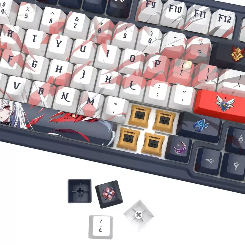 Mechanická klávesnica REDRAGON K686AK-RGB-PRO — RF Wireless + USB, Navy White, 1,5 m kábel
