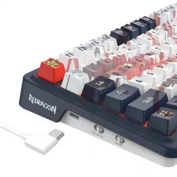 Mechanická klávesnica REDRAGON K686AK-RGB-PRO — RF Wireless + USB, Navy White, 1,5 m kábel