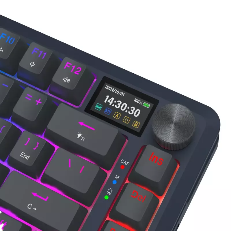 Mechanická klávesnica REDRAGON K708-RGB-PRO s USB, RF Wireless a Bluetooth, 1,5 m kábel, čierna, 0,76 kg