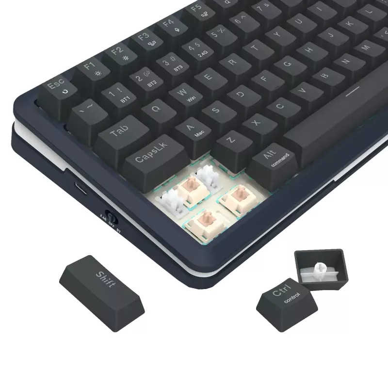 Mechanická klávesnica REDRAGON K708-RGB-PRO s USB, RF Wireless a Bluetooth, 1,5 m kábel, čierna, 0,76 kg