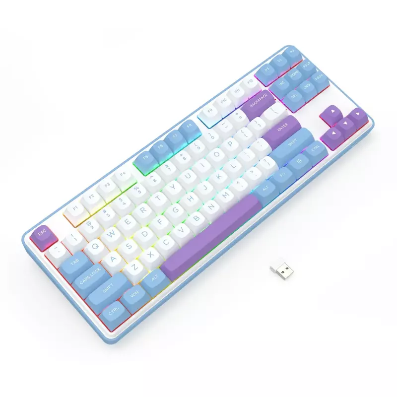 Mechanická klávesnica REDRAGON K707WBP-RGB-PRO káblová USB modrá biela