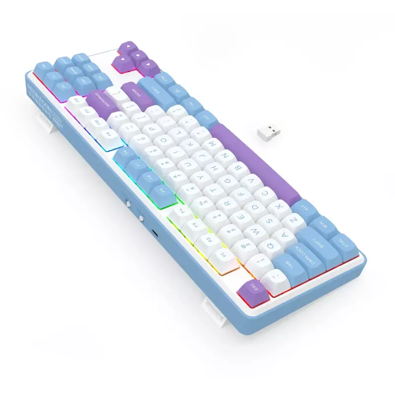 Mechanická klávesnica REDRAGON K707WBP-RGB-PRO káblová USB modrá biela
