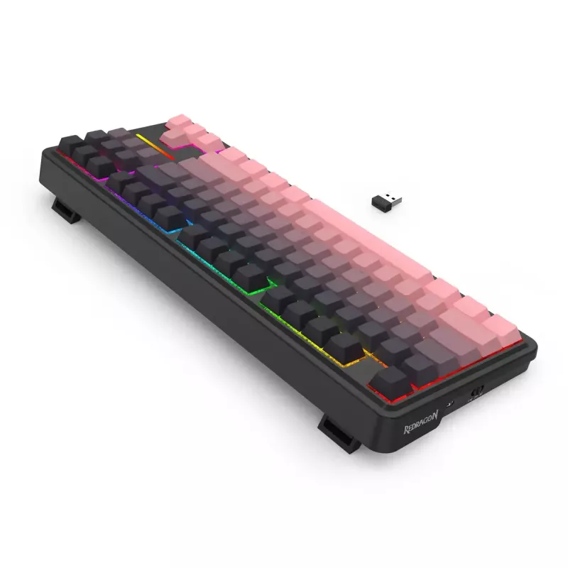 Mechanická klávesnica REDRAGON Antonium Pro K728SP-RGB-PRO — USB, RF Wireless, Bluetooth, čierna/ružová