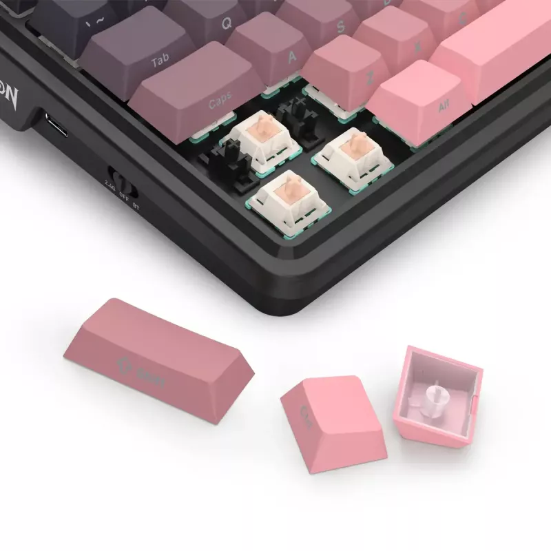 Mechanická klávesnica REDRAGON Antonium Pro K728SP-RGB-PRO — USB, RF Wireless, Bluetooth, čierna/ružová