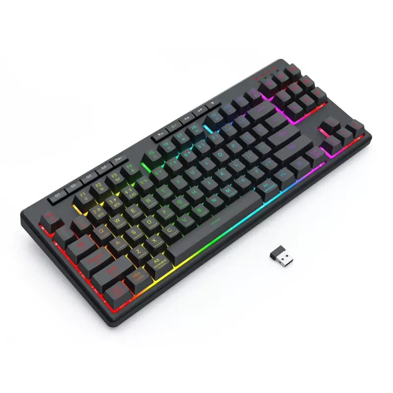 REDRAGON K516RGB-PRO SHIVA PRO 87 klávesnica USB RF Wireless Bluetooth čierna