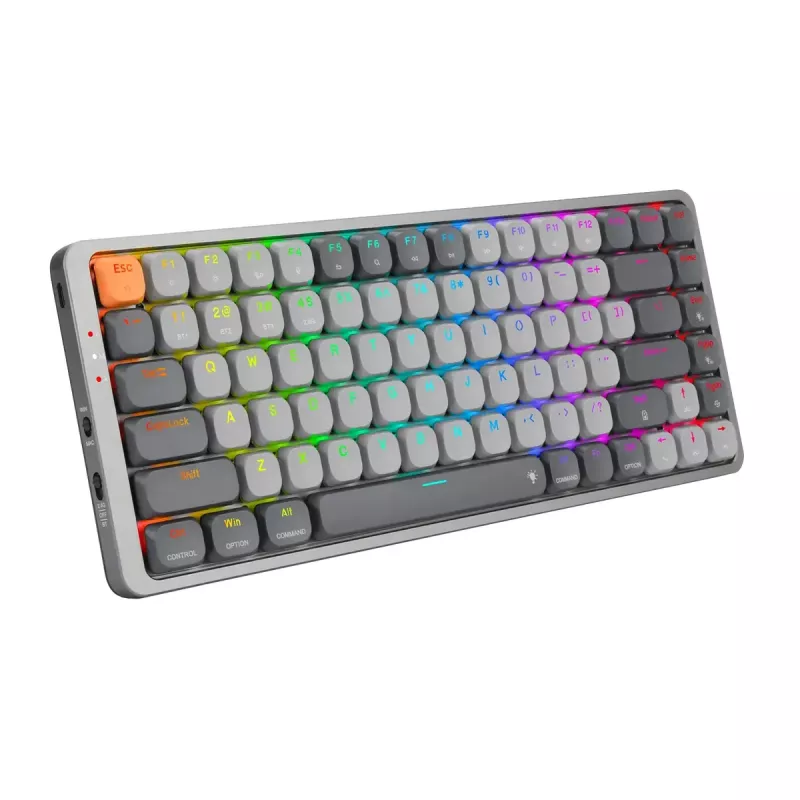Mechanická klávesnica REDRAGON K652GG-RGB-PRO káblová bezdrôtová Bluetooth sivá