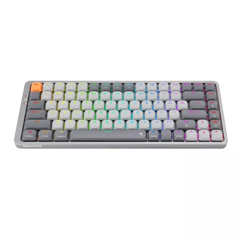 Mechanická klávesnica REDRAGON K652GG-RGB-PRO káblová bezdrôtová Bluetooth sivá