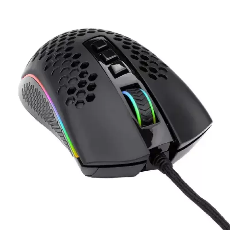 Káblová herná myš REDRAGON M808-RGB Storm — USB Type-C, čierna, 85 g