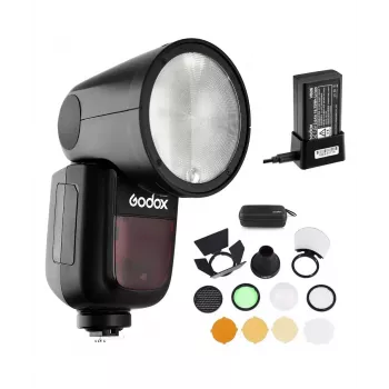 Kompaktný blesk Godox V1-C čierny 1,5 s doba nabíjania 420 g