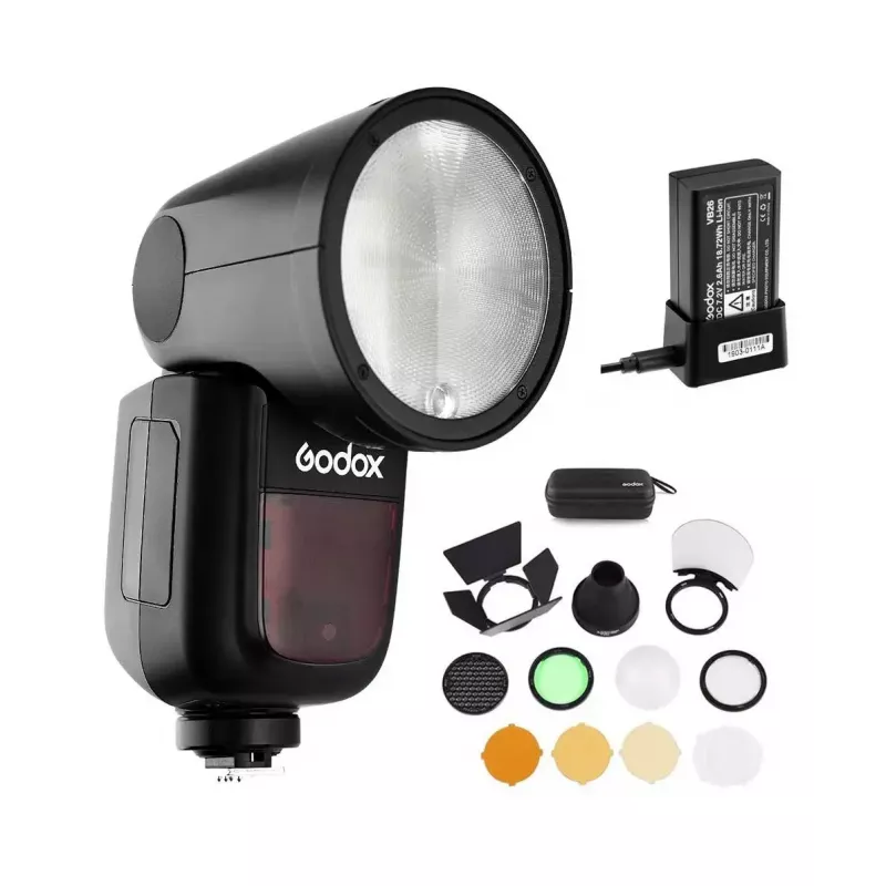 Kompaktný blesk Godox V1-C čierny 1,5 s doba nabíjania 420 g