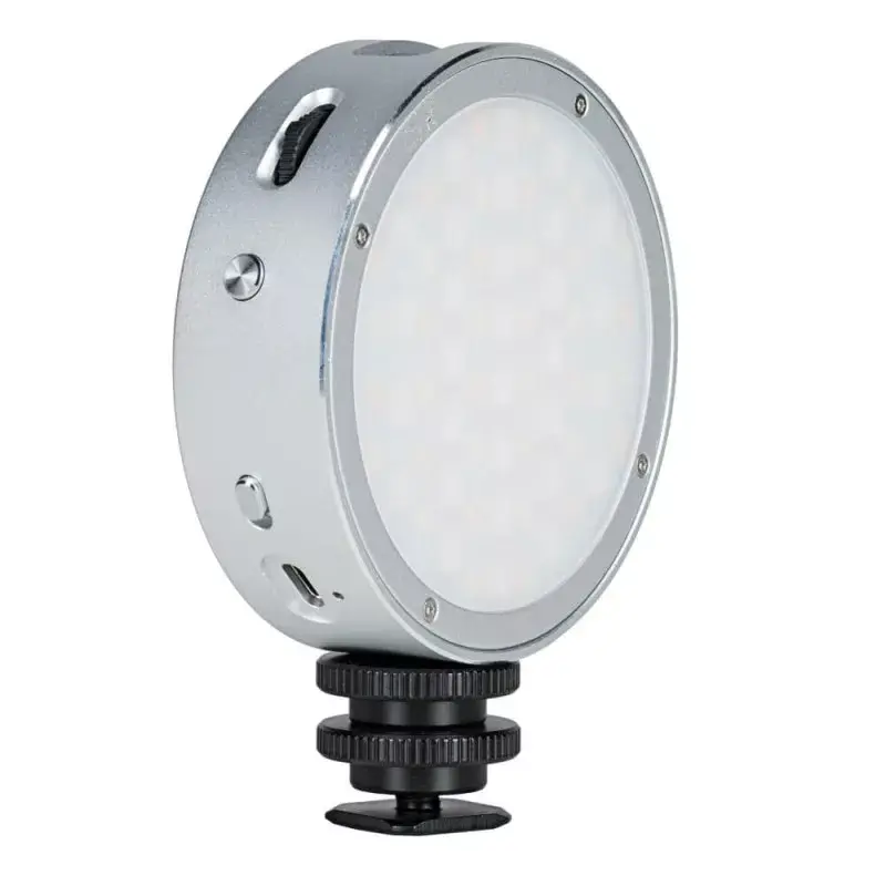 Godox R1 okrúhle 5 W RGB svetlo čierna strieborná na batérie