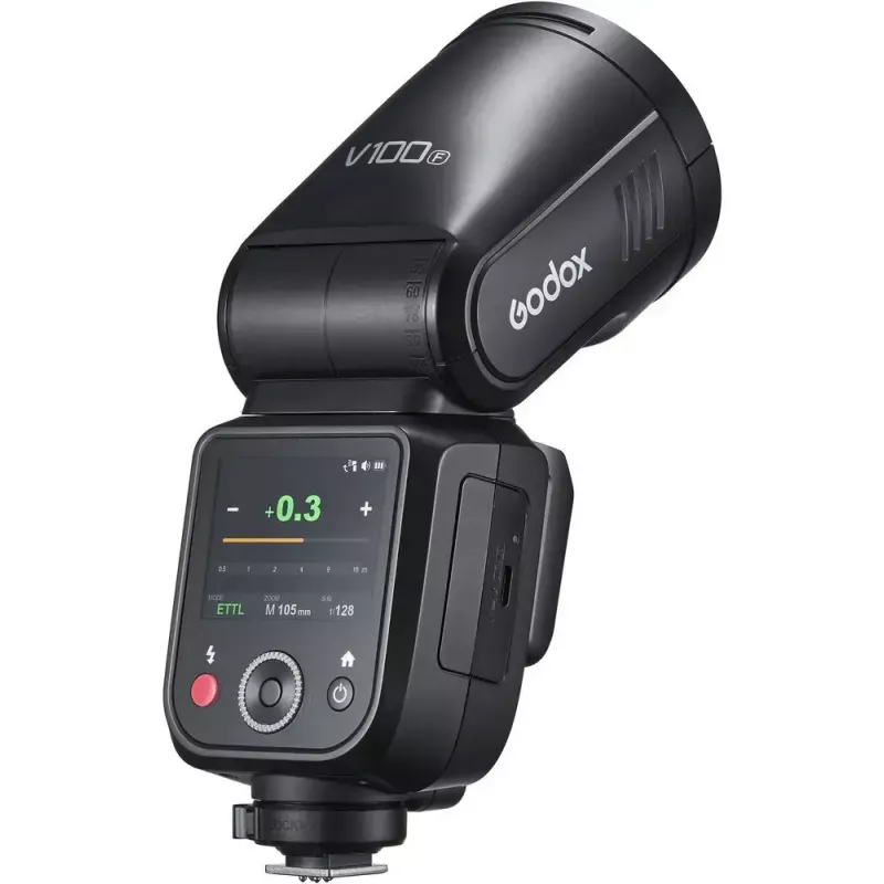 Blesk Godox V100-F pre Fujifilm — prenosný lithium-iónový nasúvací blesk