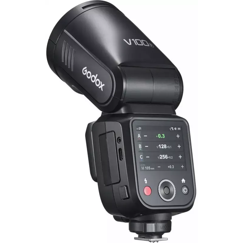Blesk Godox V100-F pre Fujifilm — prenosný lithium-iónový nasúvací blesk