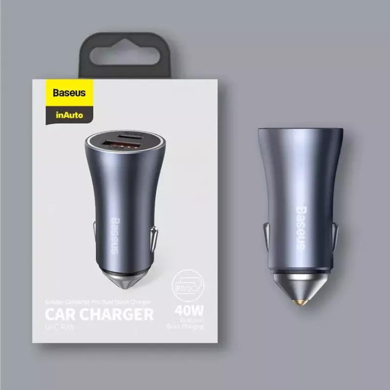 Auto nabíjačka Baseus TZCCJD-0G 40W tmavosivá — USB napájací zdroj do auta, 40W výstup