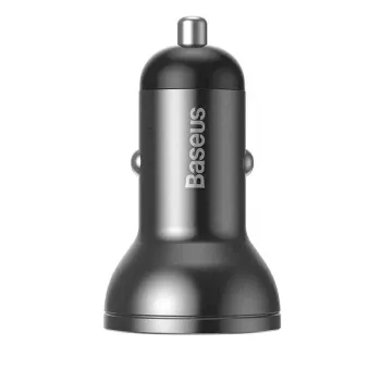 Auto USB nabíjačka Baseus AB2XUSBAKBK — 2× USB 2.0, 4,8 A, napájanie cez zapaľovač, čierna/sivá