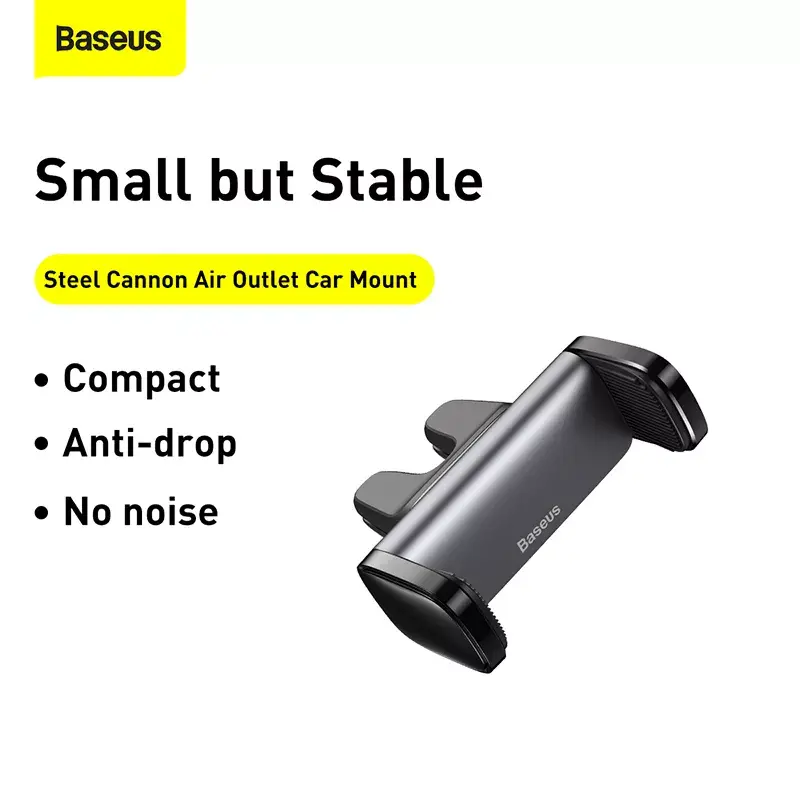 Aktívny držiak Baseus Steel Cannon mobilný telefón čierny strieborný