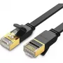 Ethernet kábel UGREEN NW106 Cat.7 STP RJ45 plochý 3 m (čierna)