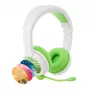 BuddyPhones School+ – káblové & bezdrôtové Bluetooth, USB-C, okolo uší, 20–20000 Hz, 147 g, zelená/biela