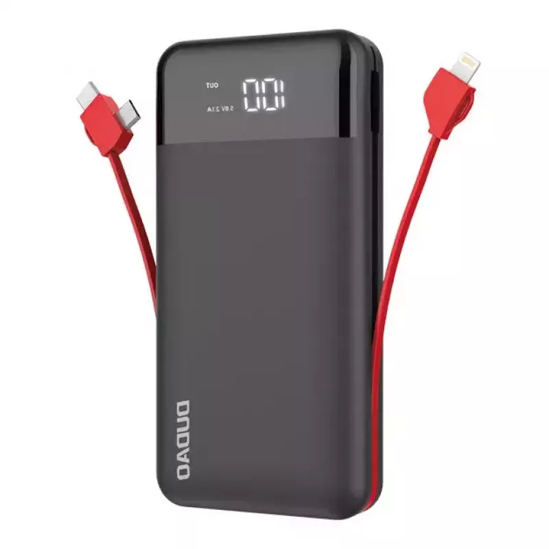 Powerbank Dudao K1Pro 20000 mAh 15 W so 4 integrovanými káblami, čierna