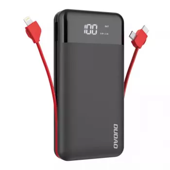 Powerbank Dudao K1Pro 20000 mAh 15 W so 4 integrovanými káblami, čierna