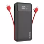 Powerbank Dudao K1Pro 20000 mAh 15 W so 4 integrovanými káblami, čierna