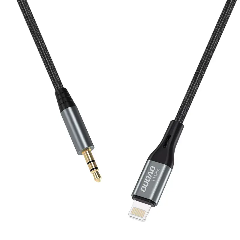 DUDAO audio kábel Lightning - minikonektor 3,5 mm, 1 m, sivý L11PRO