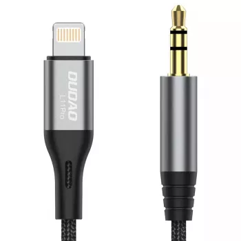 DUDAO audio kábel Lightning - minikonektor 3,5 mm, 1 m, sivá L11PRO