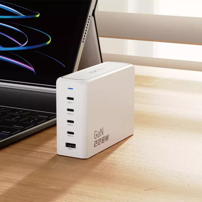 Nabíjačka DUDAO A228EU 228 Watt GaN 4x USB-C 1x USB-A