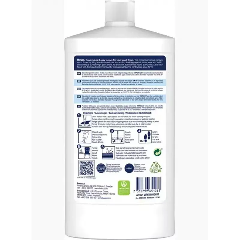 Bona WP511013013 čistič/renovátor podláh tekutina 1L na parkety drevo
