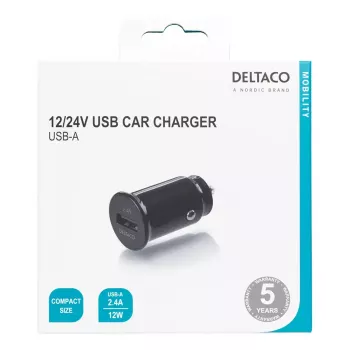 Auto nabíjačka Deltaco USB-CAR123 univerzálna čierna